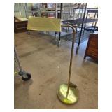 Adjustable Brass Floor Lamp with Rectangular Shade