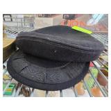Black Wool Cap with Red Lining