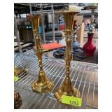 Brass Candlesticks with Rope Detail