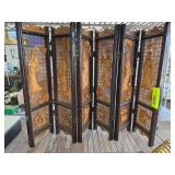 Carved Wooden Folding Screen with Figure Motifs