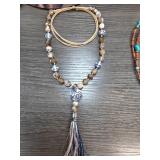 Beaded Necklace With Blue Accent Beads