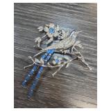 Panettiere Sterling Silver Brooch with Blue Accent