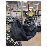 Coach Black Leather Handbag with Gold Accents