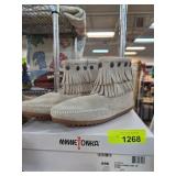 Minnetonka Womens Double Fringe Side Zip Boot