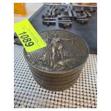 Stack of Decorative Metal Coins