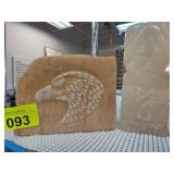 Signed Stone Artwork and Onyx Figure