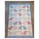 Patchwork Quilt With Bear Motif