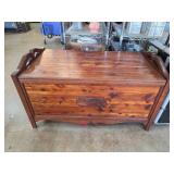 Wooden Cedar Chest With Hinged Lid
