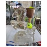 Clear Glass Horse Figurine on Base