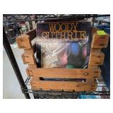 Vinyl Records in Wooden Crate