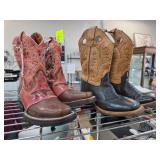 Two Pairs of Leather Western Boots