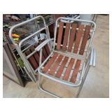 2pc Aluminum and Wood Folding Chairs
