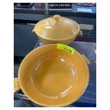 Fiesta Yellow Covered Bowl and Open Bowl Set