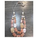 Multi-Stone Beaded Necklace With Pink Tones