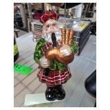 Glass Christmas Ornament of Santa With Bagpipes