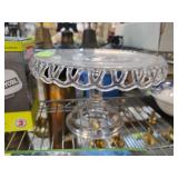 Glass Pedestal Cake Stand with Embellished Edges