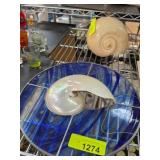 Stained Glass Panel With Nautilus Shell Design