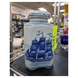 Blue and White Ceramic Nantucket Jar