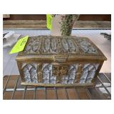 Decorative Gold and White Hinged Box