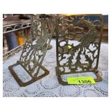Brass Folding Book Rests with Bird Design