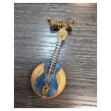 Endura Guitar-Shaped Pendant Watch Brooch