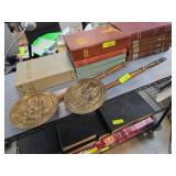 Brass and Wood Wall Plaques