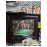 Framed Pool Hall Dogs Print