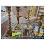 Four Brass Candlesticks