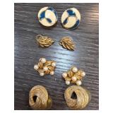 Four Vintage Costume Earrings