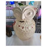 Cream-Colored Owl Ceramic Vase