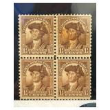 1932 Washington Bicentennial Stamp Block