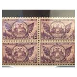 1935 Michigan Centenary Mint Stamp Block (4)