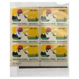 1969 Professional Baseball Stamp Block