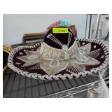Velvet Sombrero With Silver-Tone Embroidery