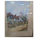 Original Watercolor of Cottage Scene