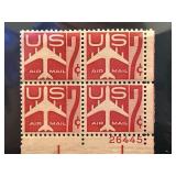 1960 Plate Block of U.S. Airmail Stamps