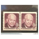 1971 Eisenhower 8c Line Pair Stamps