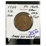 1909-S/S Lincoln Wheat Cent Key Date Coin