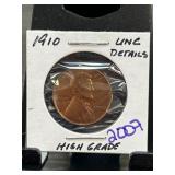 1910 Lincoln Wheat Cent in Uncirculated Details