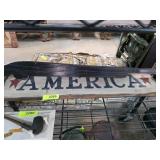 Wooden Plaque with ï¿½Americaï¿½ Typography