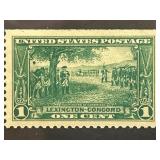 1925 Lexington-Concord 1-Cent Green Stamp