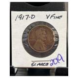 1917-D Lincoln Wheat Cent in VF Condition