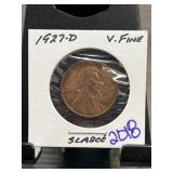 1927-D Lincoln Wheat Cent in Very Fine Condition