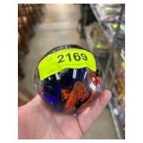 Handcrafted Glass Paperweight With Fish Motif