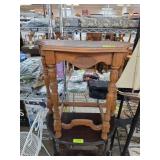 Wooden Side Table with Turned Legs