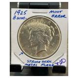 1925 Peace Dollar With Mint Error