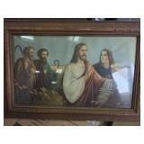 Framed Religious Print of Jesus and Apostles