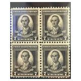 1932 Washington Bicentennial Stamps Block
