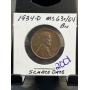 1934-D Lincoln Wheat Penny MS63/64 Brown