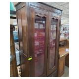 Wooden Cabinet With Glass Shelves and Drawers